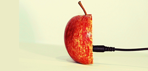 phone cable in an apple